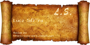 Lucz Sára névjegykártya