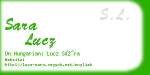 sara lucz business card